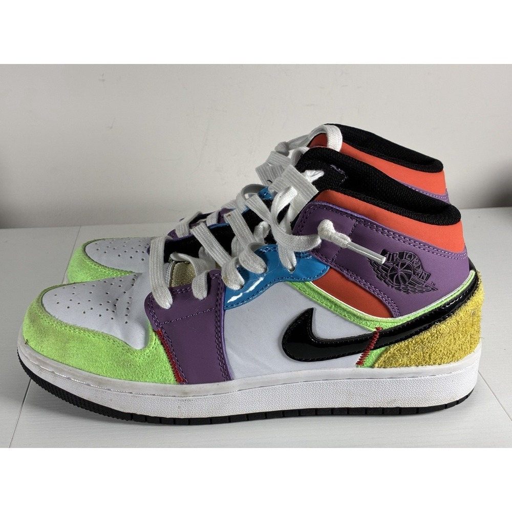 Nike Womens Air Jordan 1 Mid SE CW1140 Multicolor Basketball Shoes Sneakers 8 - Picture 6 of 9